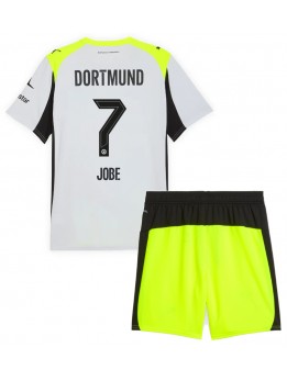 Billige Borussia Dortmund Jobe Bellingham #7 Bortedraktsett Barn 2025-26 Kortermet (+ Korte bukser)